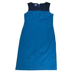 Pendleton Dress 10 Blue Two-Tone Sheath Style Heritage Brand Quality Classic